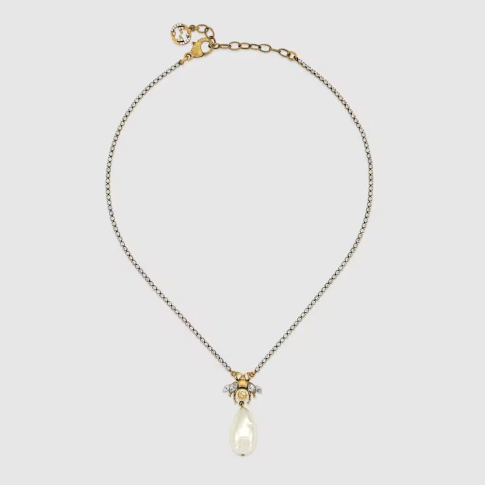 Gucci Bee Necklace with Pearl - AUTHENTIC NWOT
